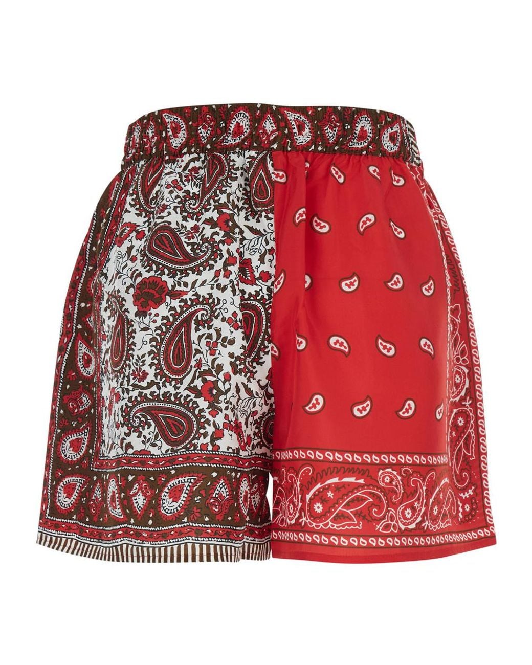 P.A.R.O.S.H. Red Paisley-Print Drawstring Shorts