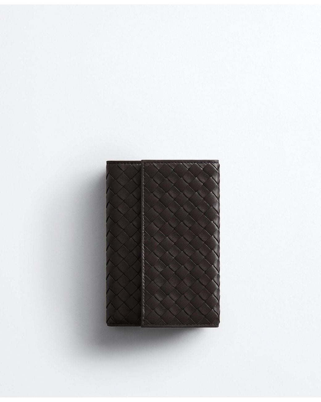 Bottega Veneta Black Intrecciato Piccolo Medium Bi-Fold Wallet With Flap