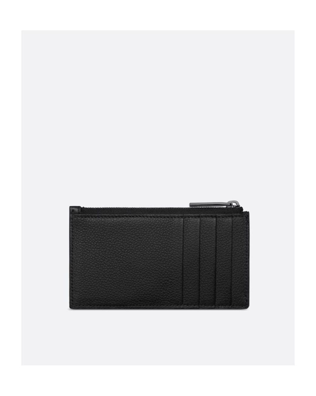 Dior Black Zipped Card Holder With Split Ring for men