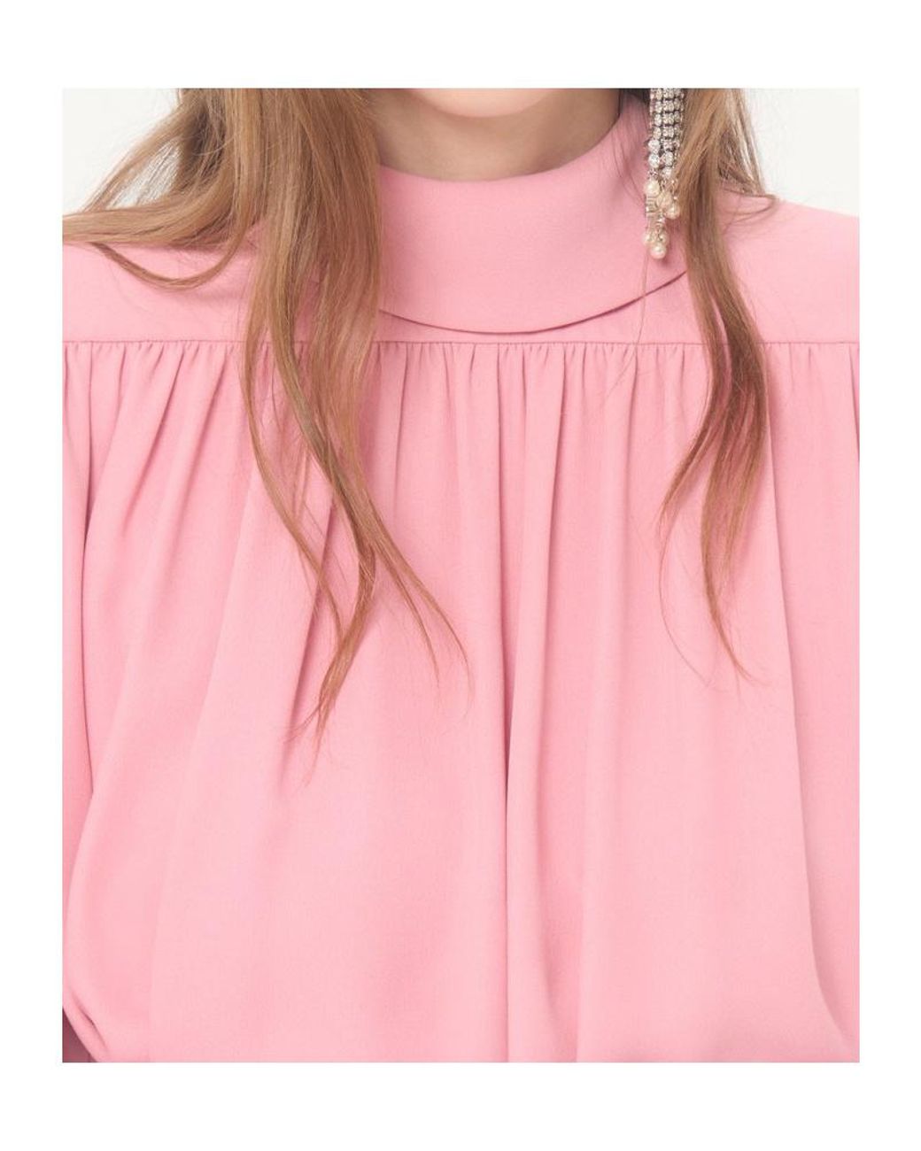 Valentino Pink Cady Couture Pleated Top