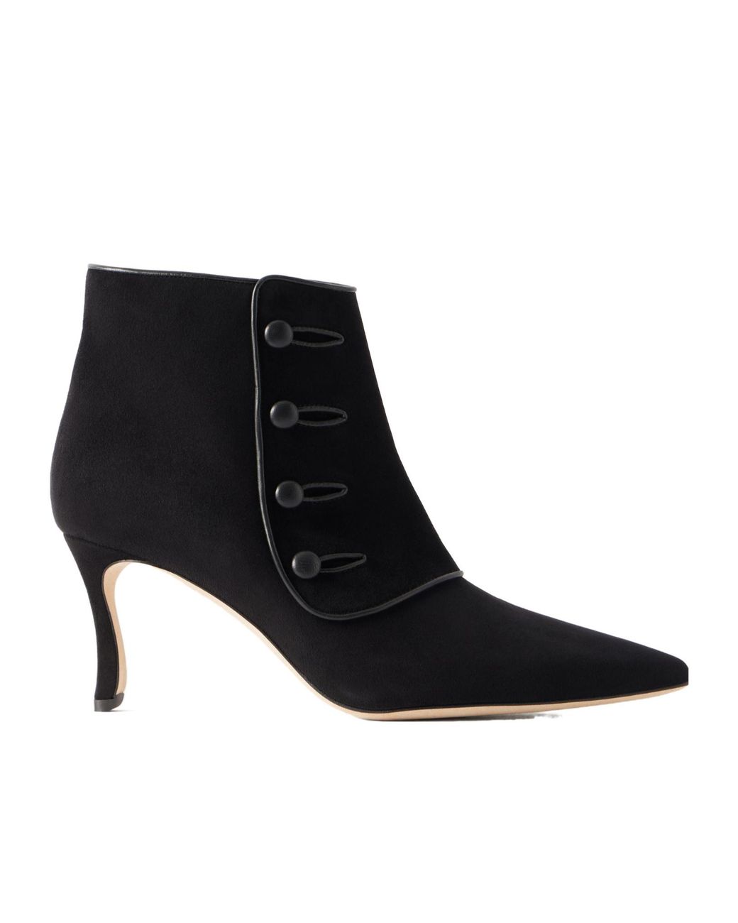 Manolo Blahnik Black Soft Leather Ankle Boots