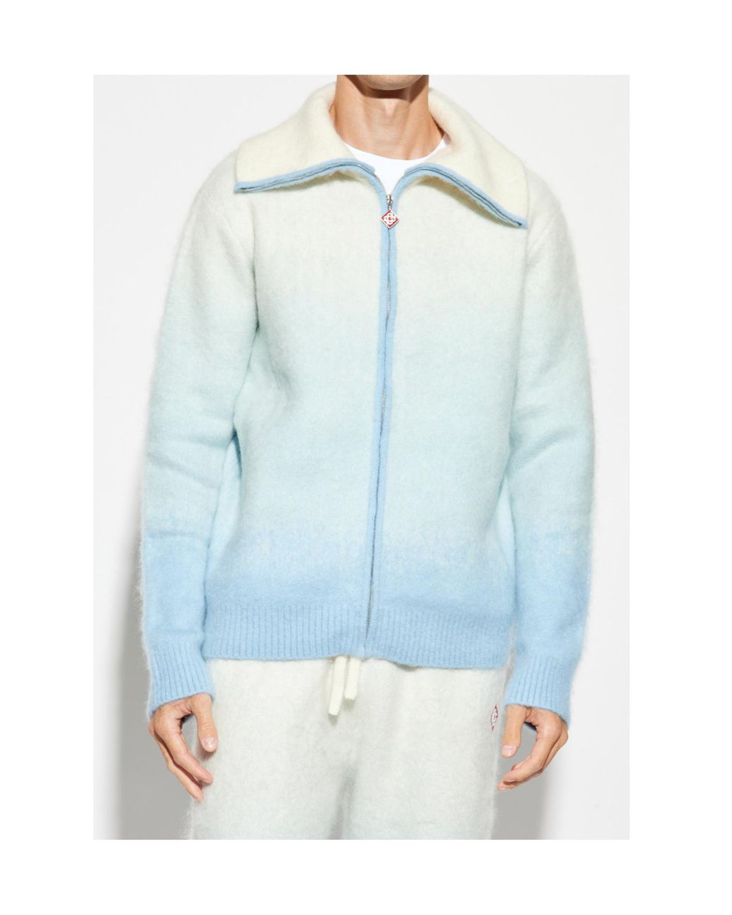 Casablanca Blue Gradient Effect Knit Sweater for men