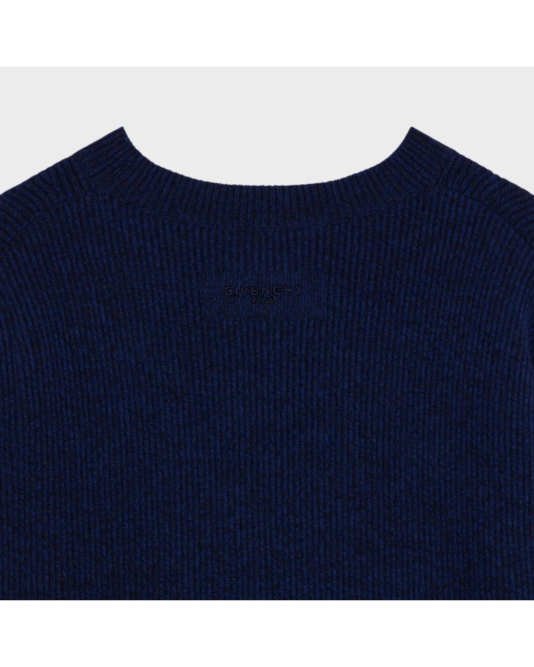 Givenchy Blue Asymmetric Long Knitted Sweater