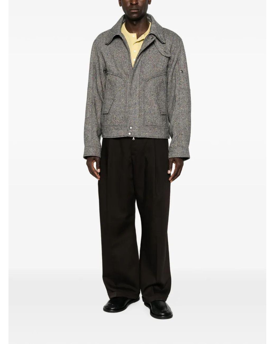 Dries Van Noten Gray Long-Sleeve Zip-Up Jacket for men