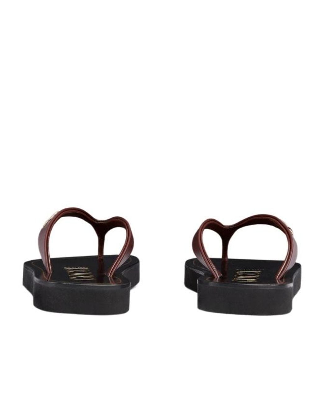 Gucci Brown Thong Sandal With Double G