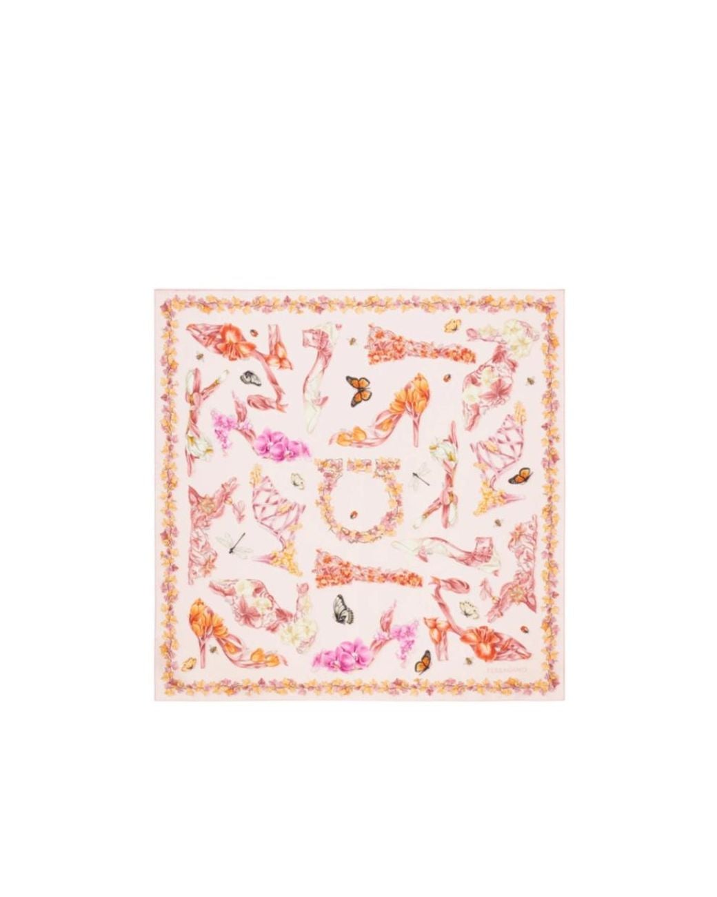 Ferragamo Pink Ferragamo Eden Shoes Print Scarf