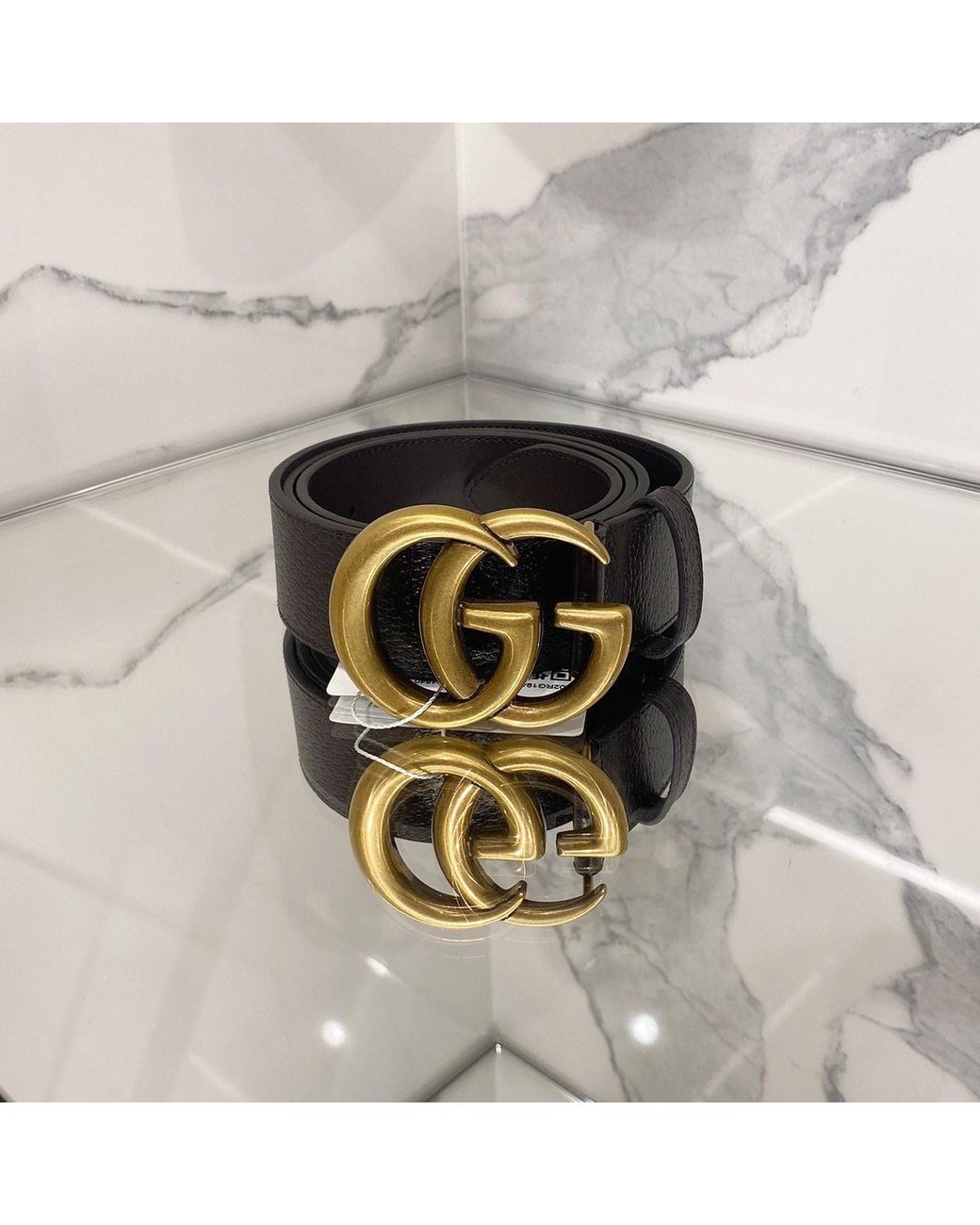 Gucci White Gg Signature Buckled Belt for men