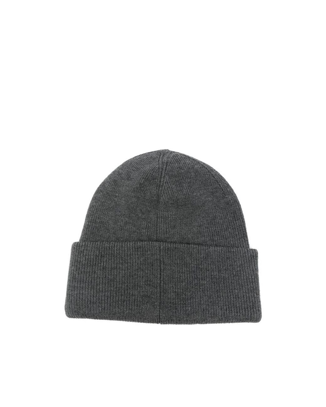 Moose Knuckles Gray Logo Beanie for men
