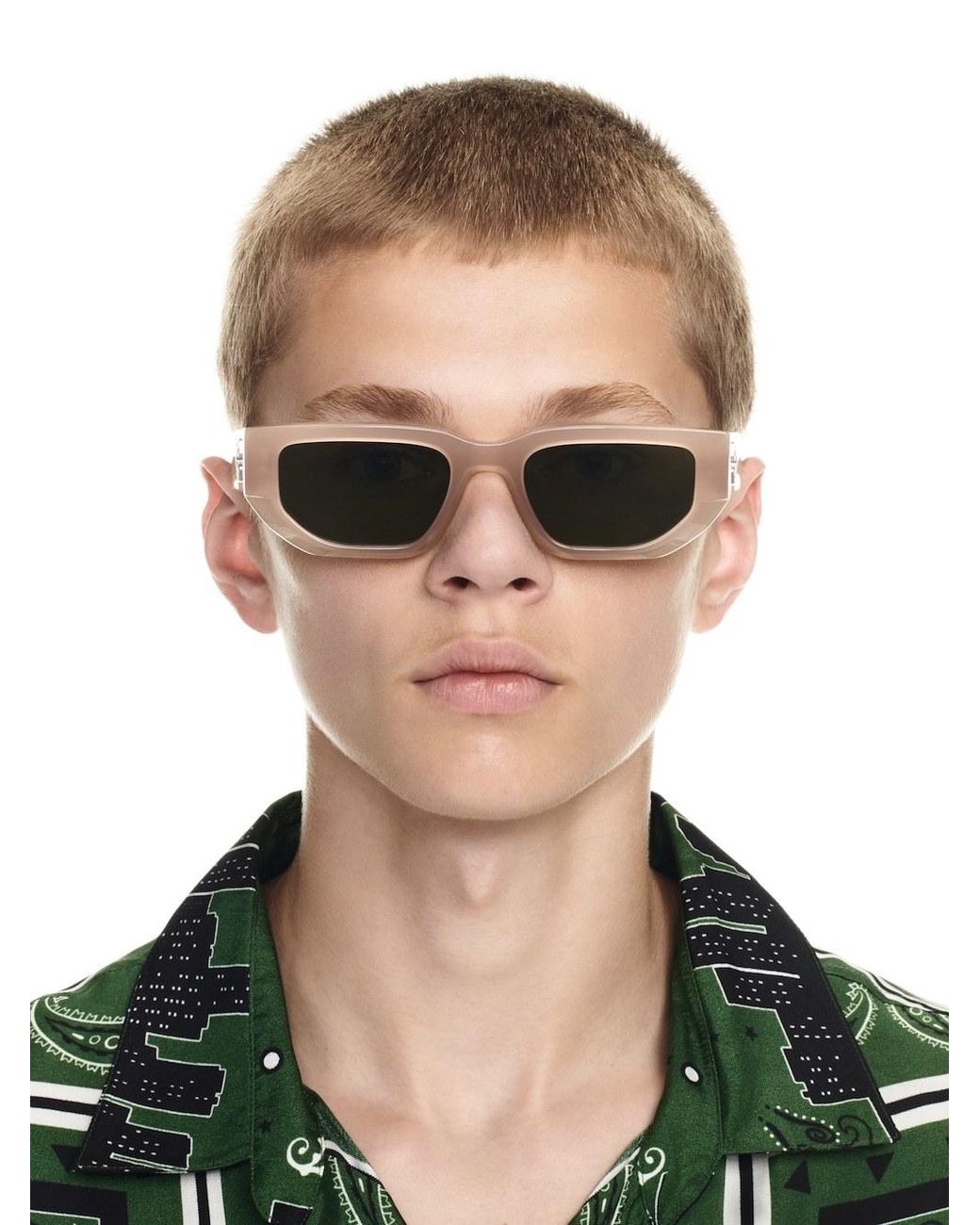 Off-White c/o Virgil Abloh Green Greeley Rectangular Frame Sunglasses for men