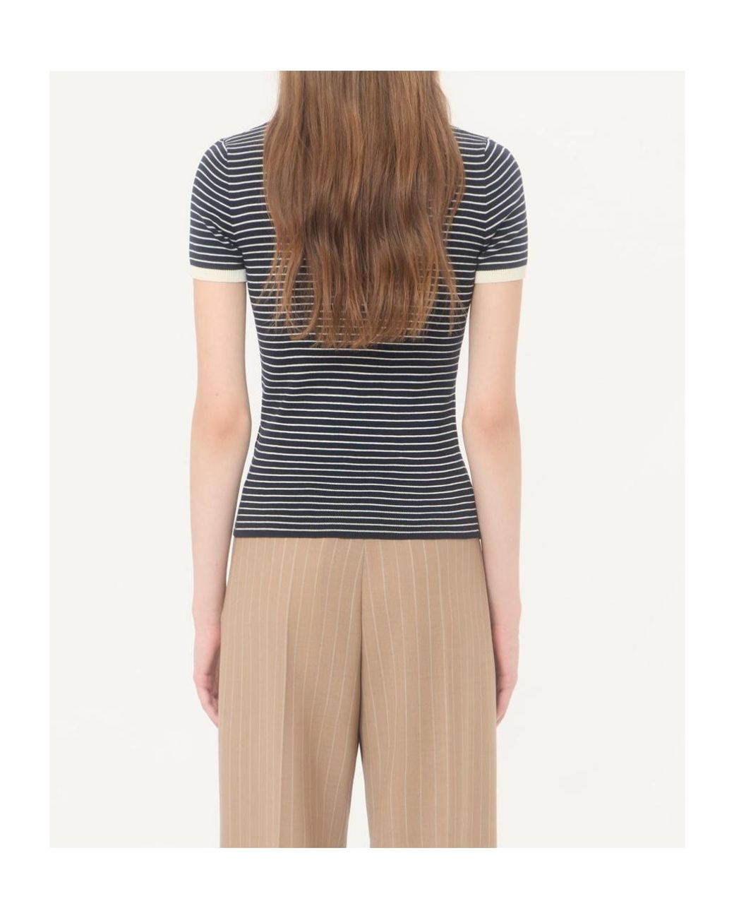 Valentino Blue Vlogo Signature Striped T-Shirt