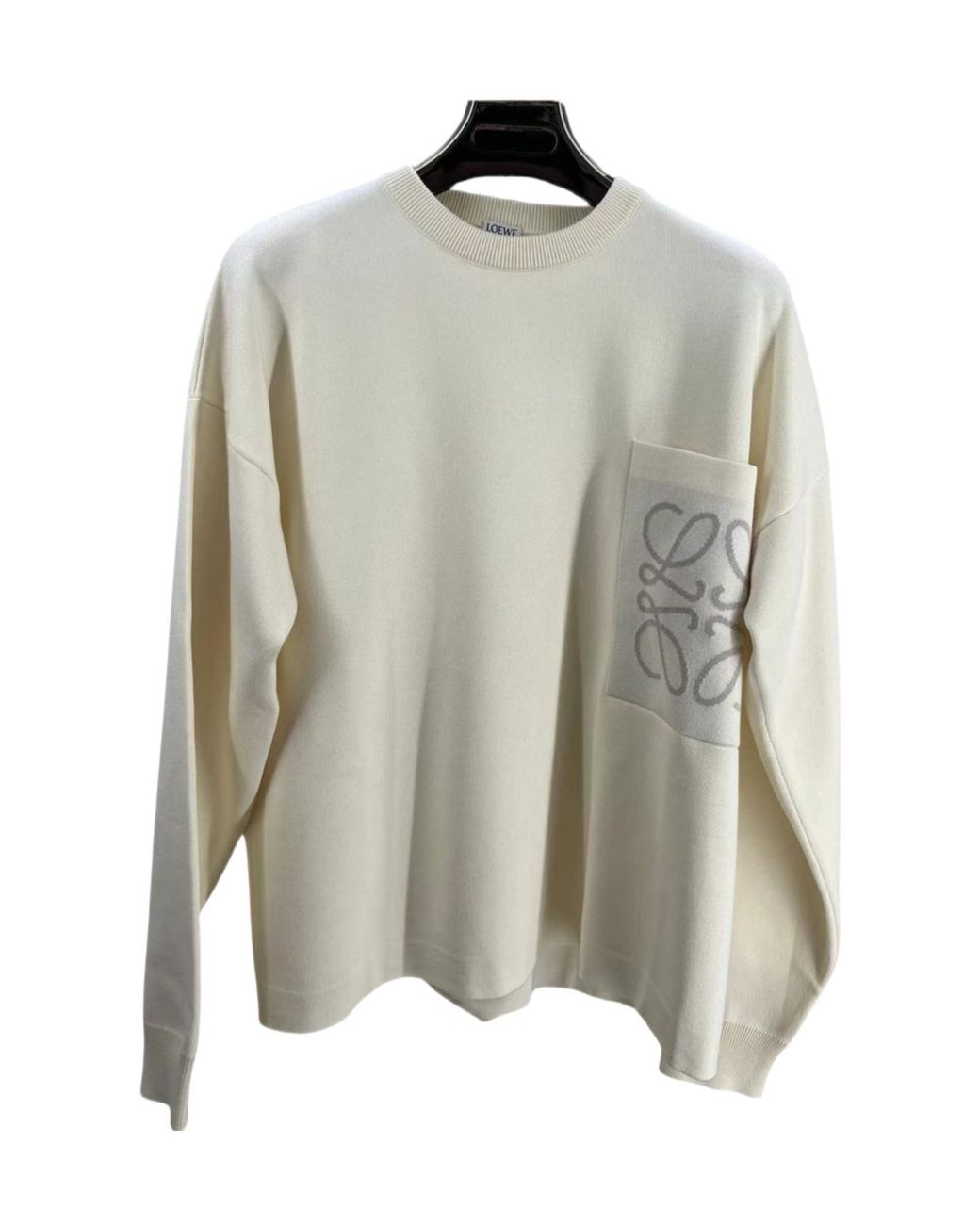 Loewe White Anagram-Embroidered Crewneck Jumper for men