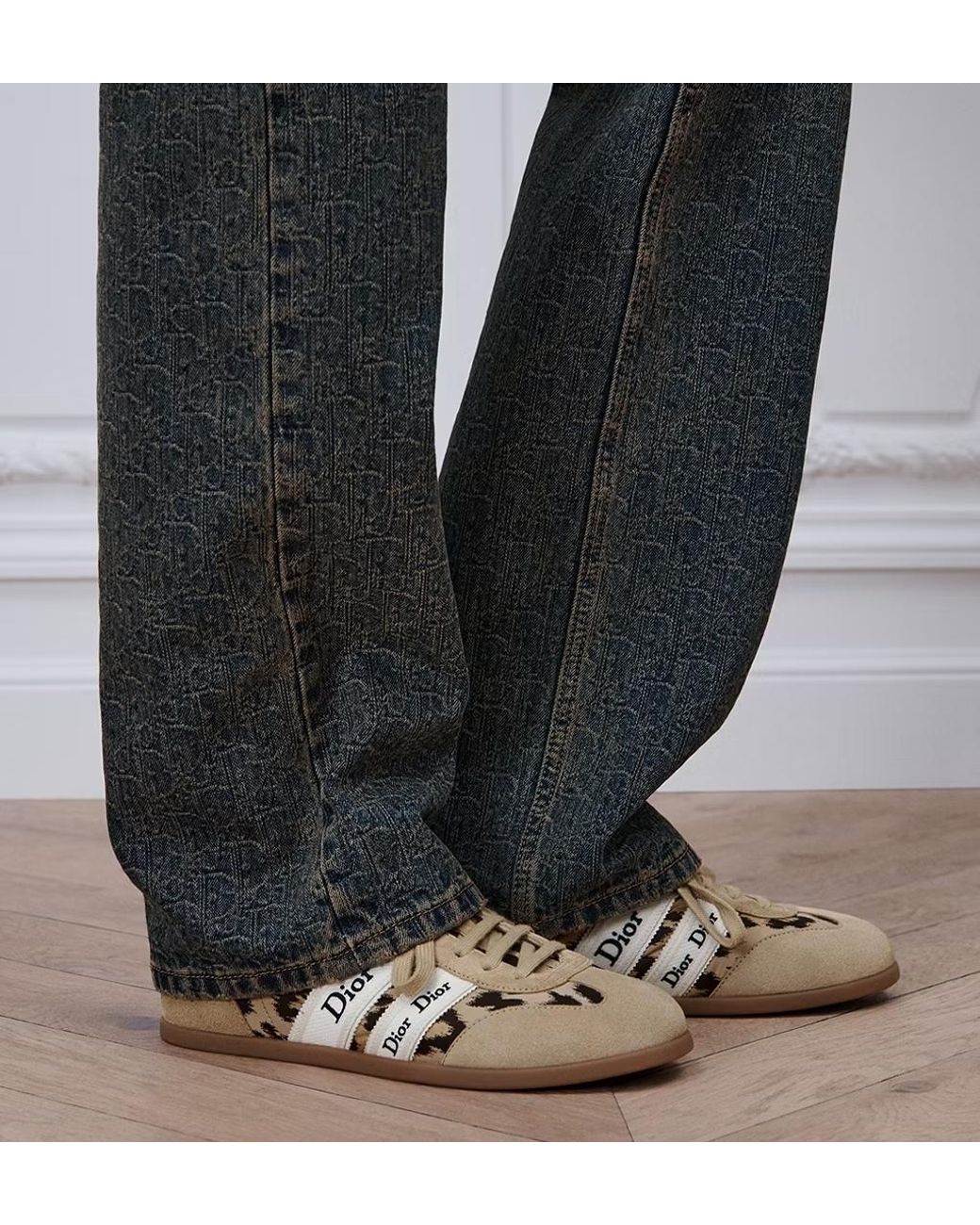 Dior Brown Ribbon Sneakers