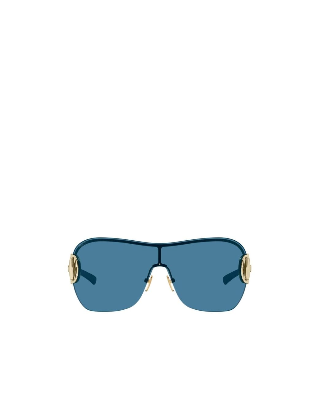 Gucci Blue Eyewear Mask Frame Sunglasses
