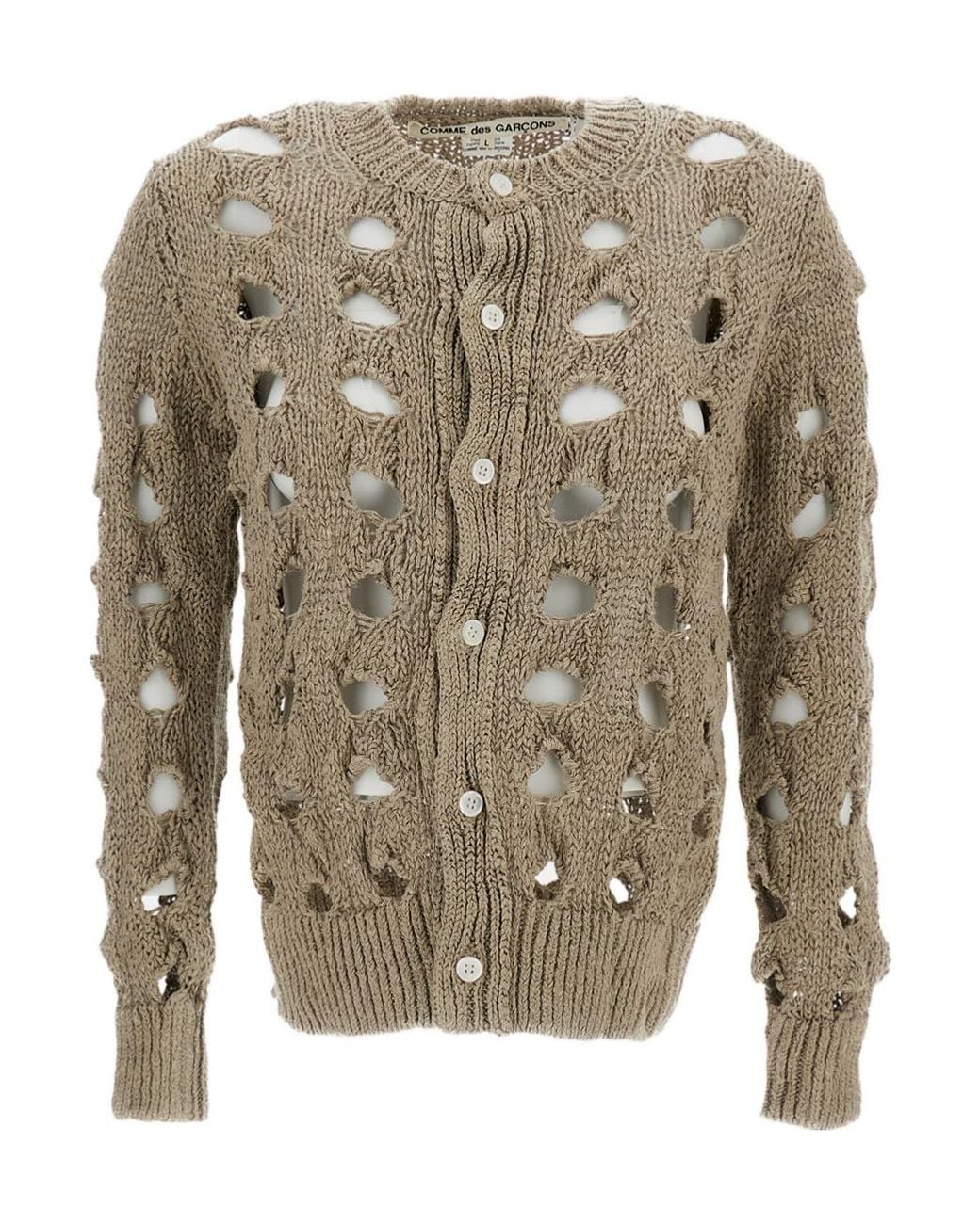 Comme des Garçons Gray Crew Neck Long-Sleeved Knitwear