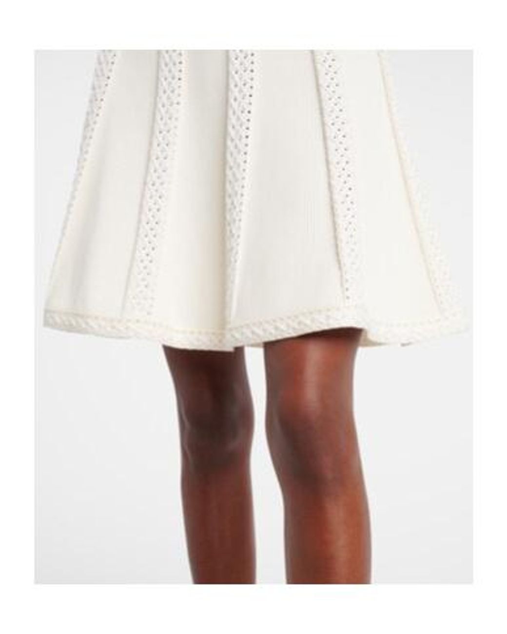 Oscar de la Renta White Open-Knit Minidress