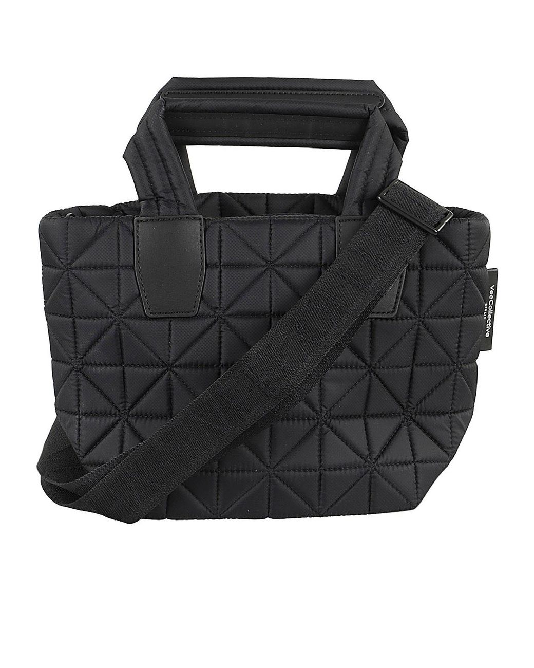 VEE COLLECTIVE Black Panelled-Design Tote Bag