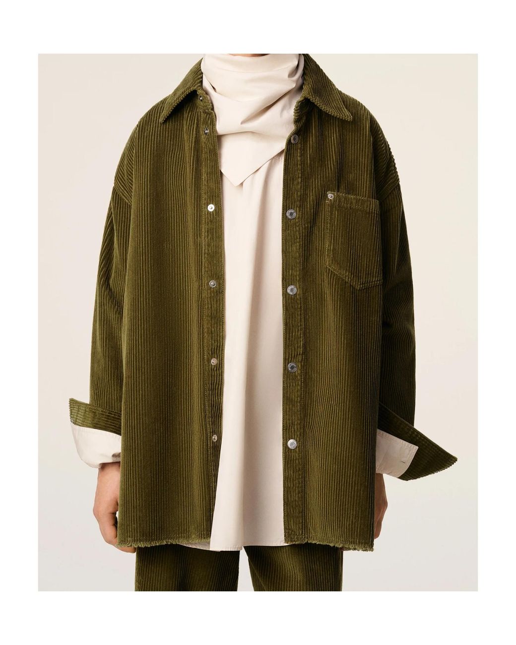 AMI Green Cotton Overshirt for men