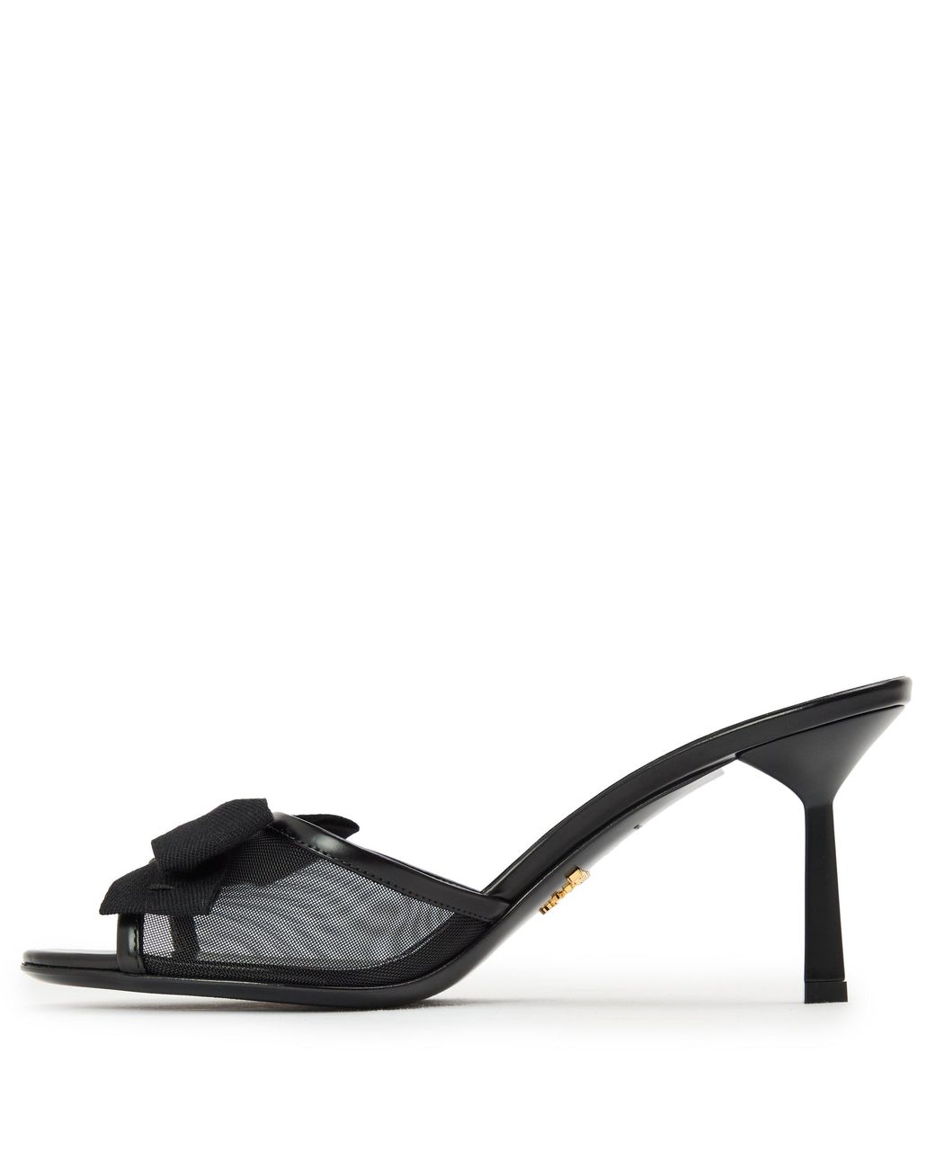Prada Black Mule Heeled Sandals