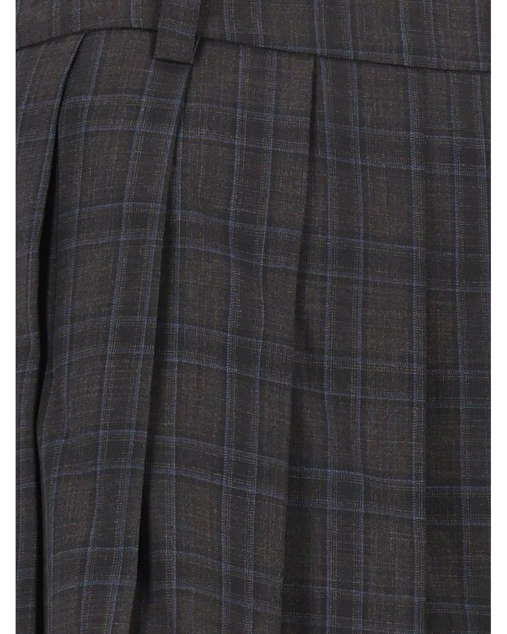 DUNST Black Pleated Checked Mini Skirt