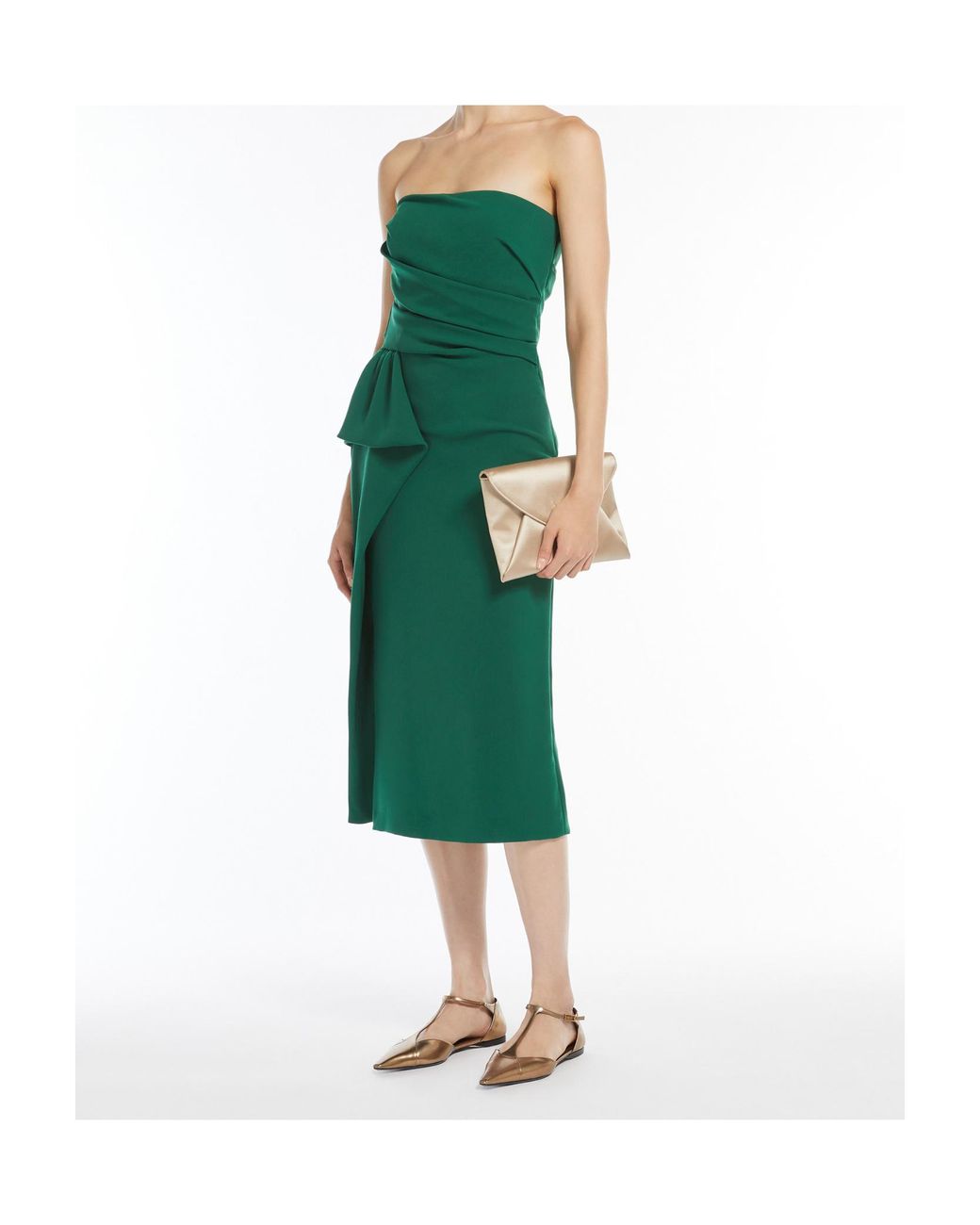 Max Mara Green Studio Acceso Strapless Midi Dress