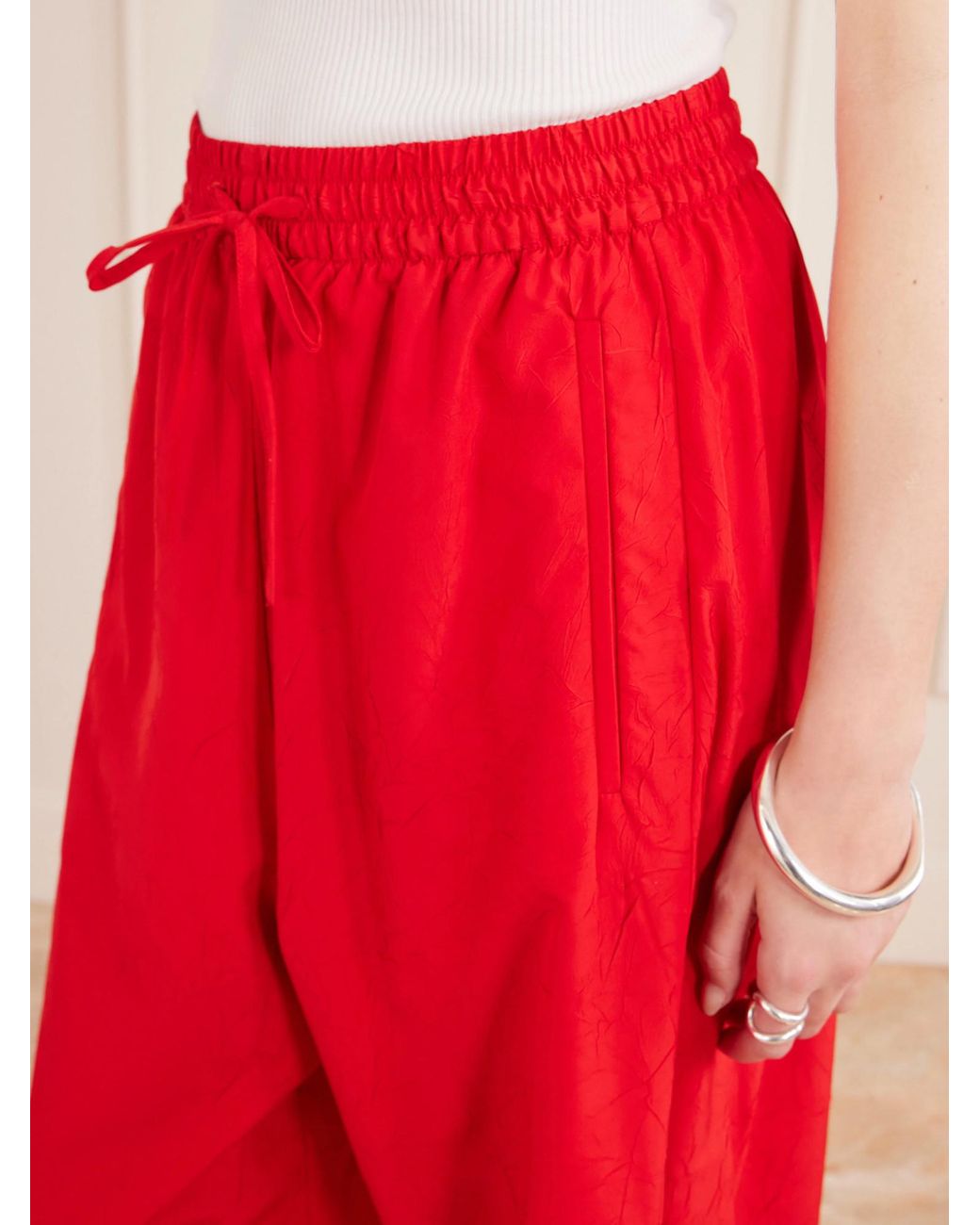 Rohe Red Crinkled Balloon Pants