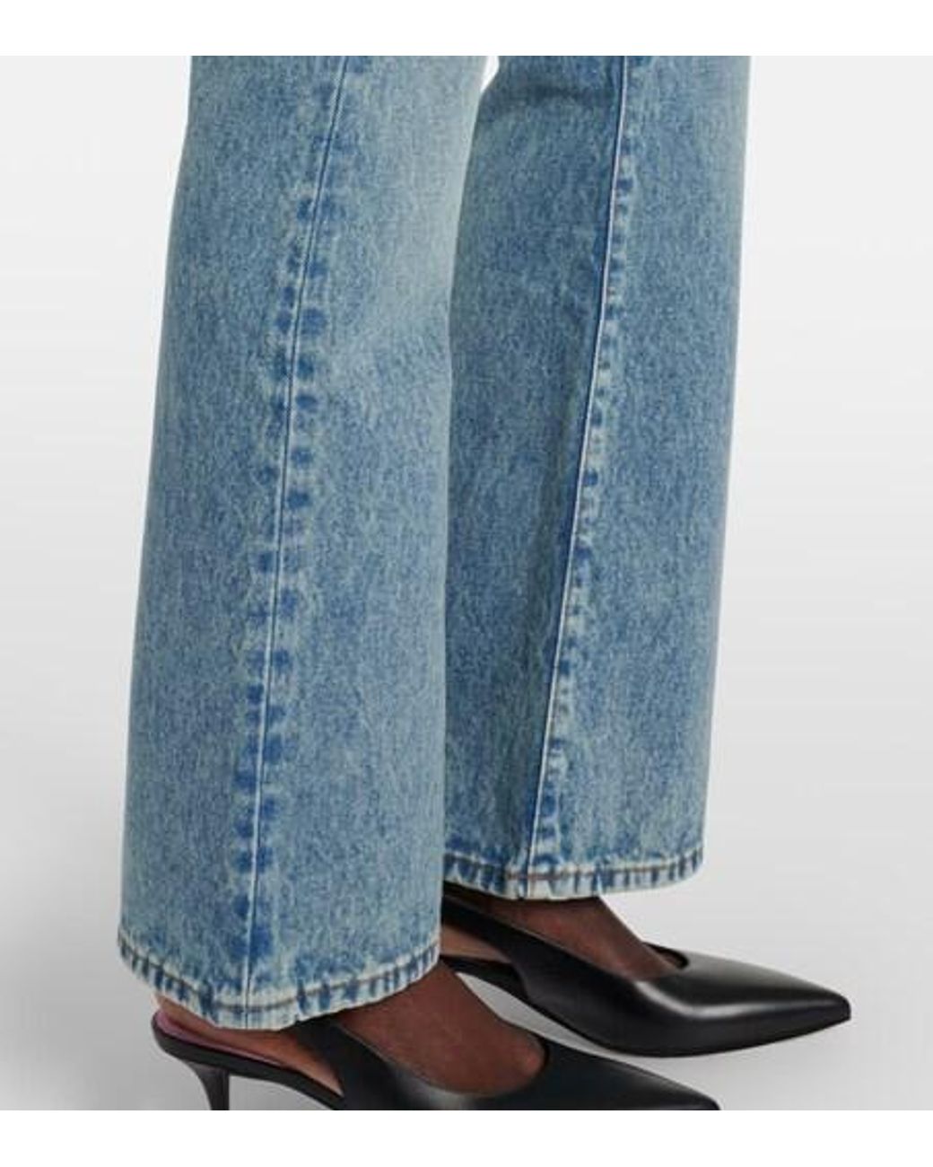 Balmain Blue Low-Rise Bootcut Jeans