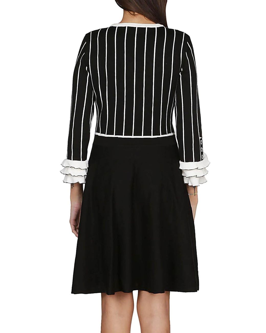 Moschino Black Wrinkled Round-Necked Dress