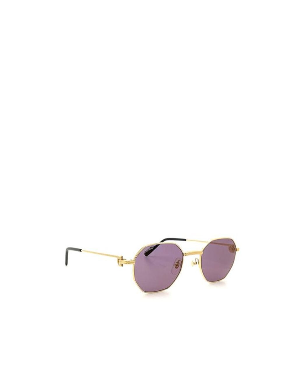 Cartier Pink Hexagonal Frame Sunglasses