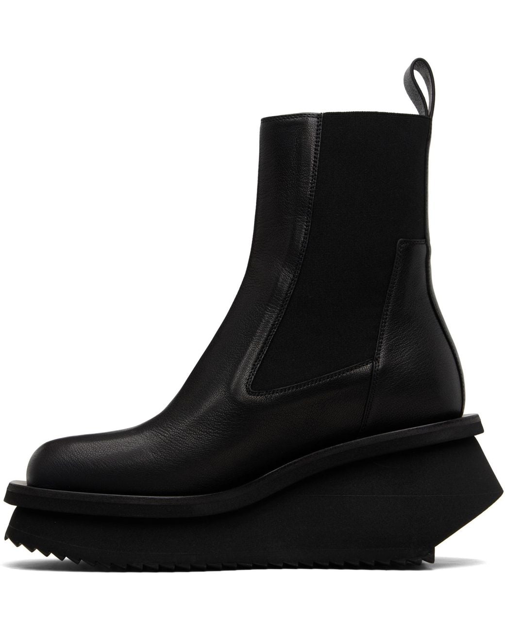 Rick Owens Black Chelsea Boots With Pull Tab for men