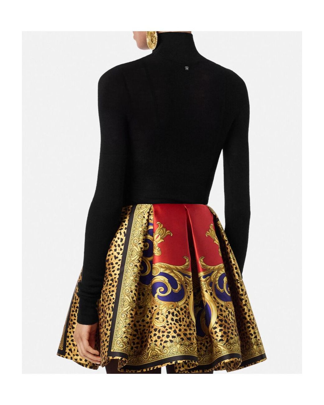 Versace Black Turtleneck Knitted Top