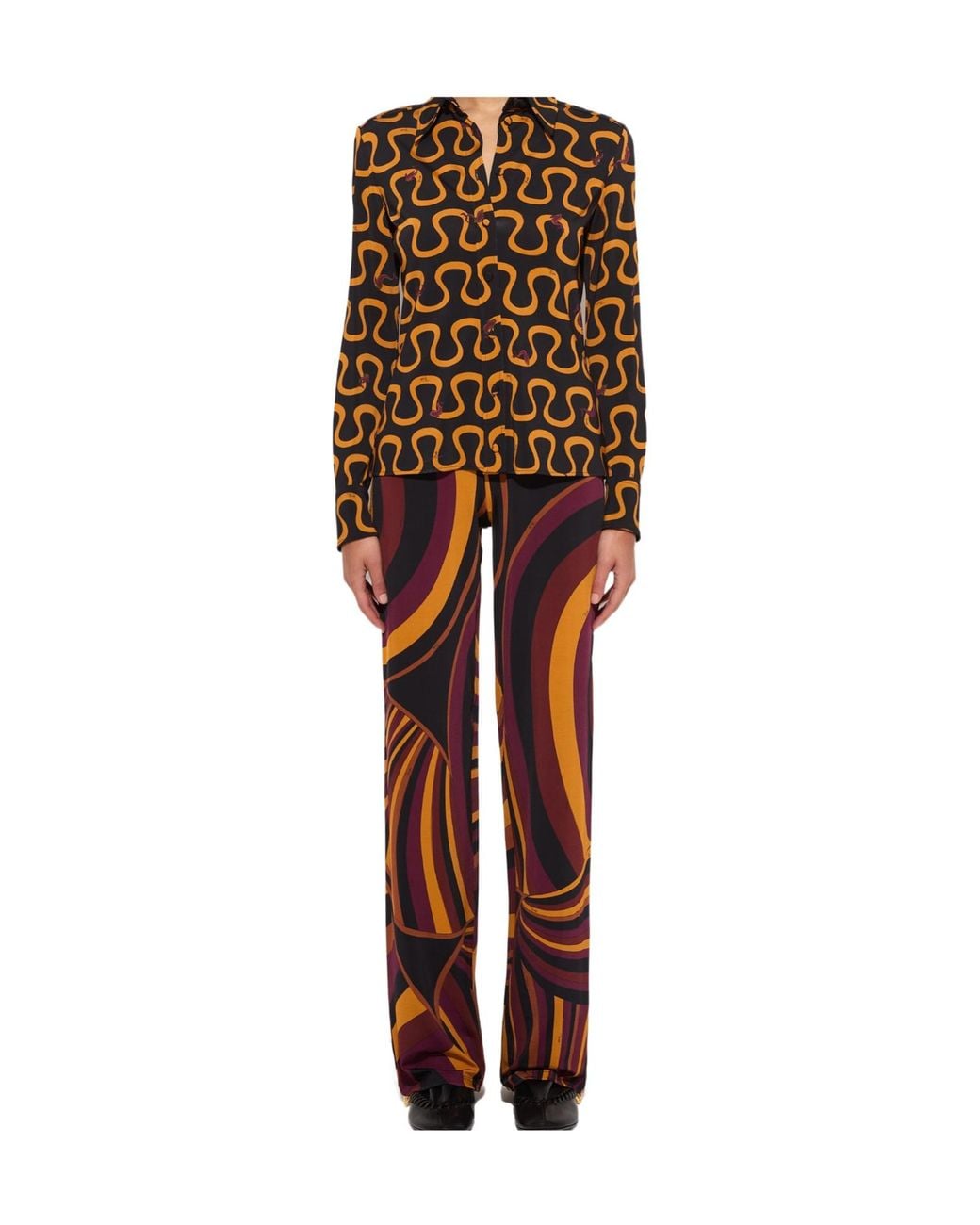Emilio Pucci Red Pucci Jersey Printed Pants