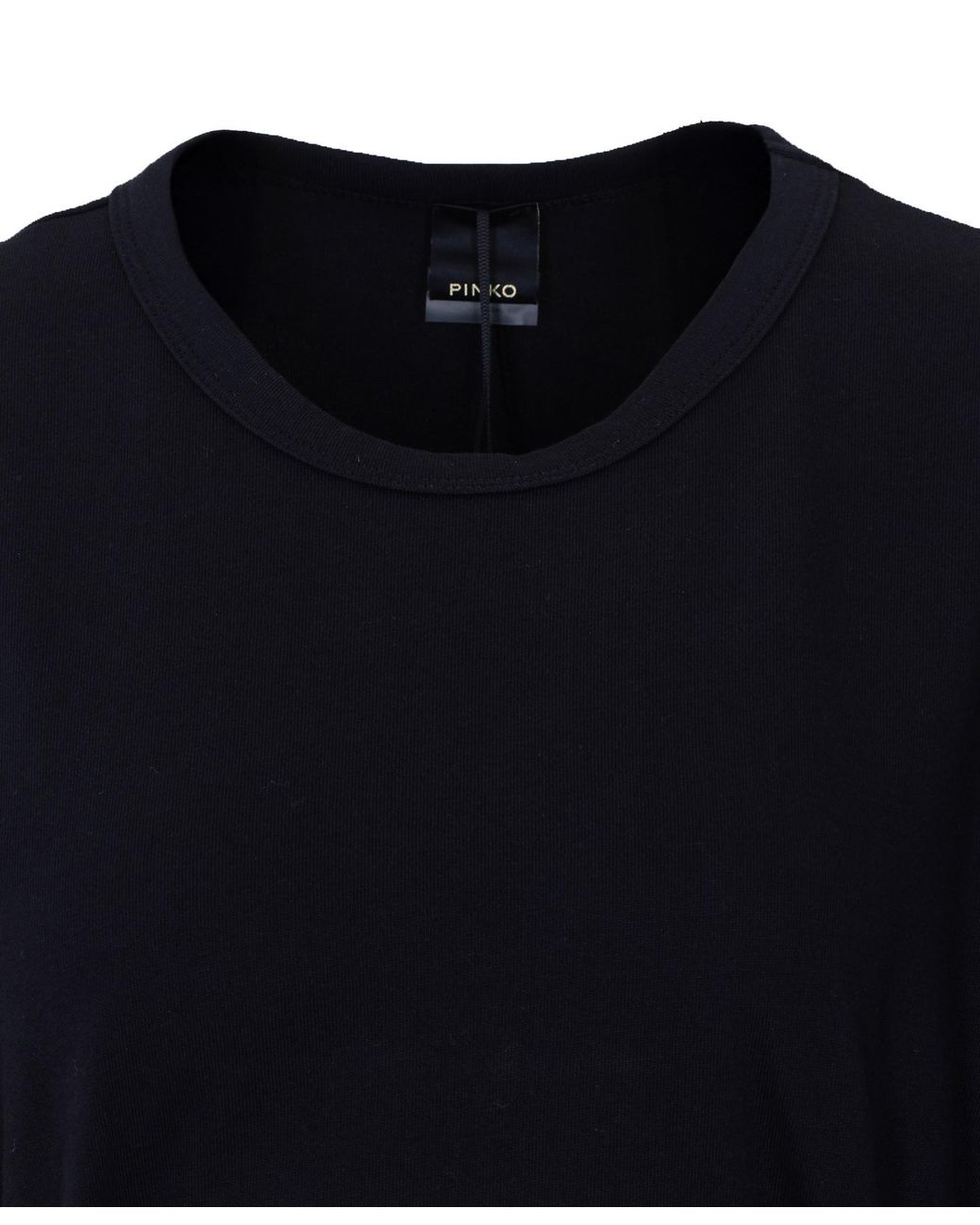 Pinko Black Ruched Belted T-Shirt Dress