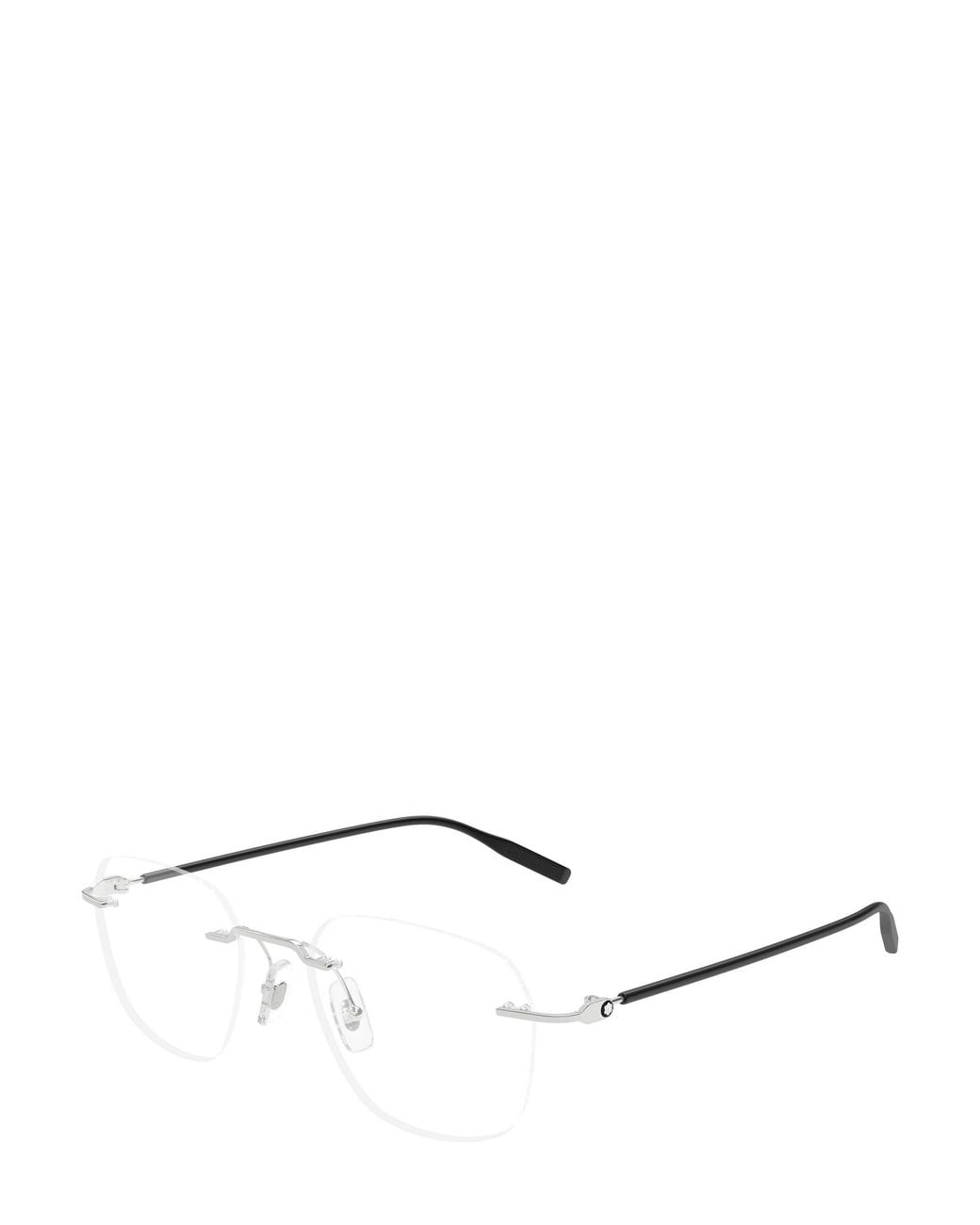 Montblanc White Eyewear Rectangle Frame Glasses for men