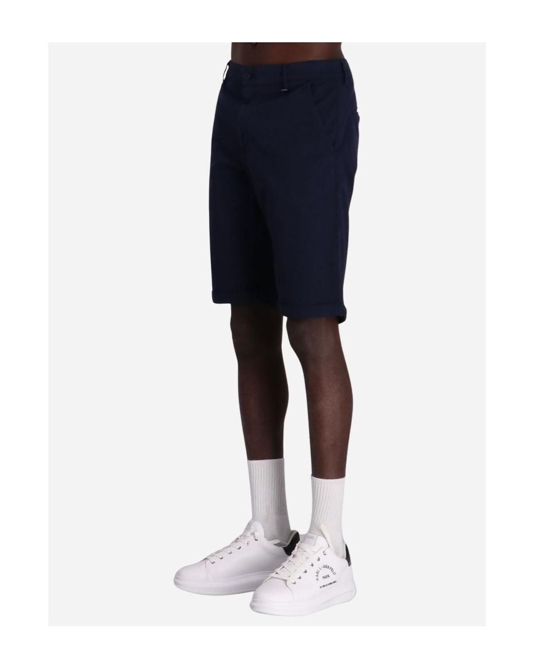 Karl Lagerfeld Blue Multi-Pocket Shorts for men