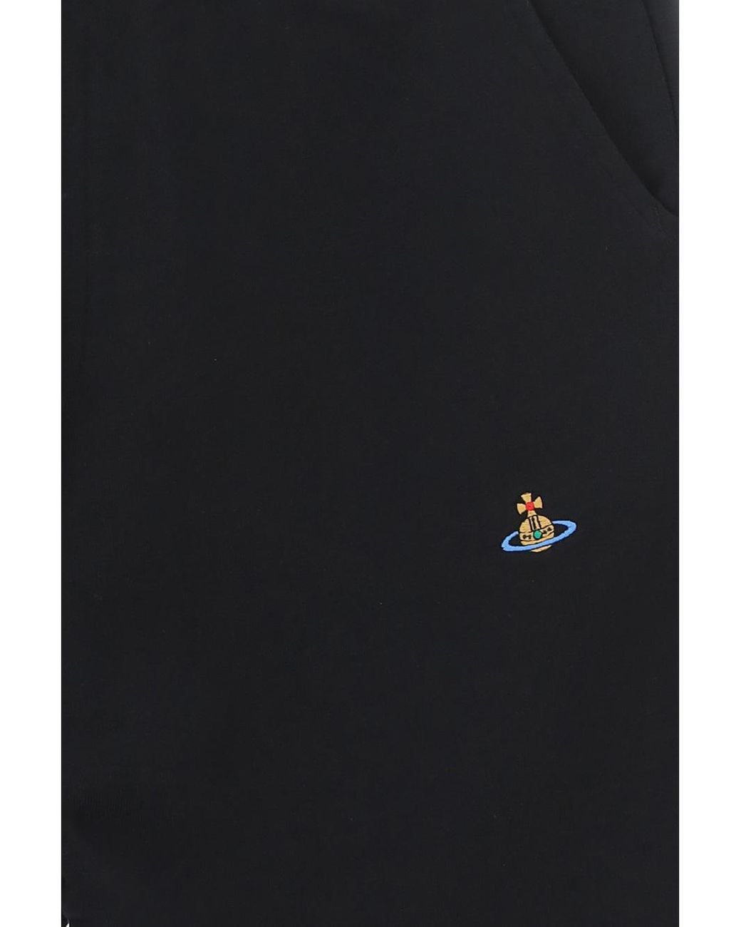 Vivienne Westwood Black Embroidered-Orb Cotton Shorts for men