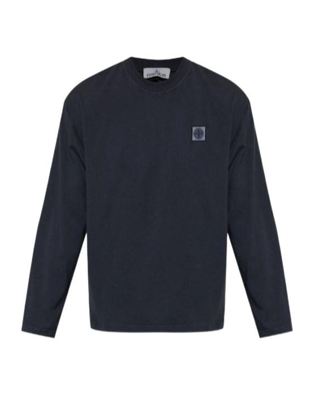 Stone Island Blue Long Sleeve Crewneck T-Shirt for men