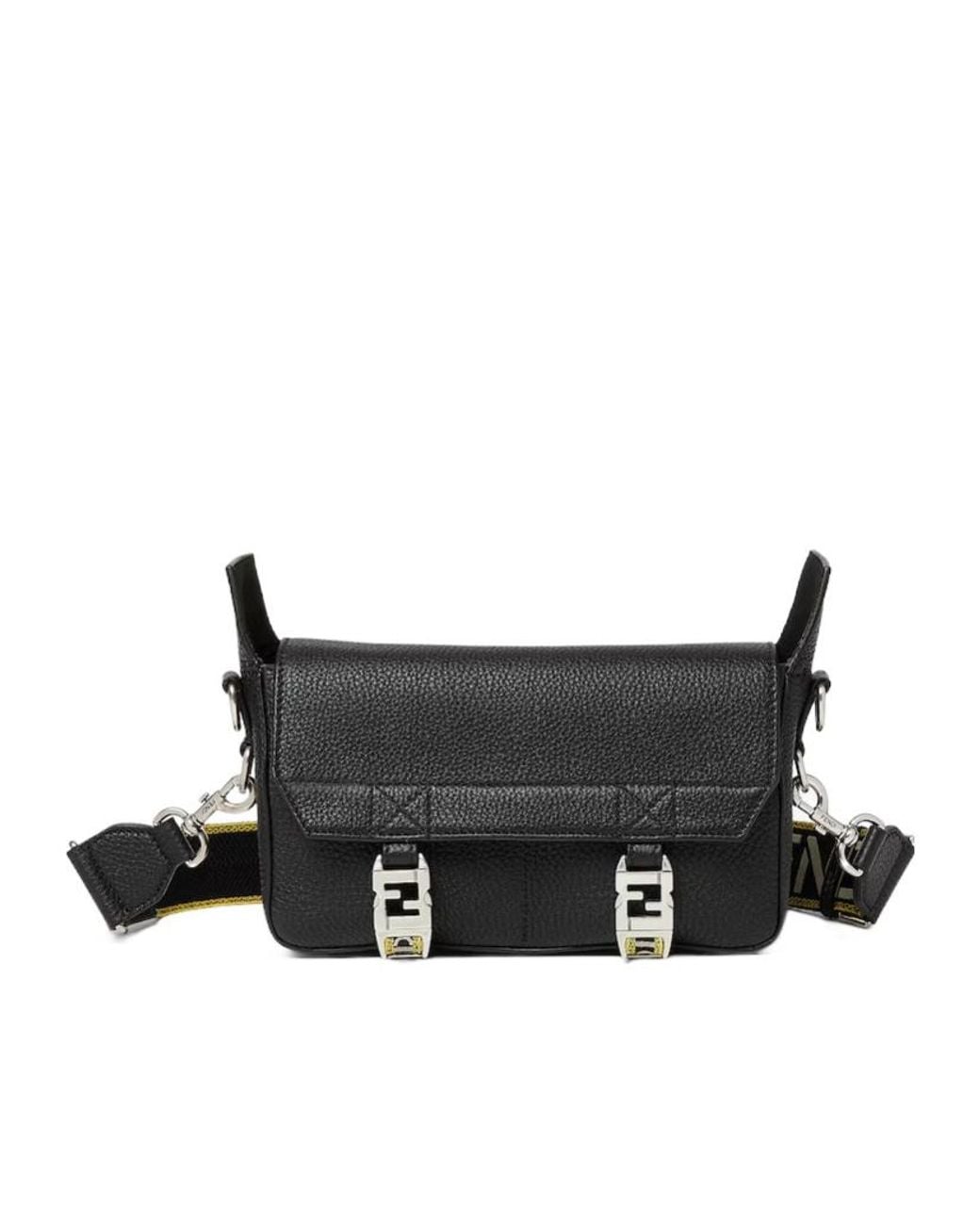 Fendi Black Flow Romano Messenger Bag for men