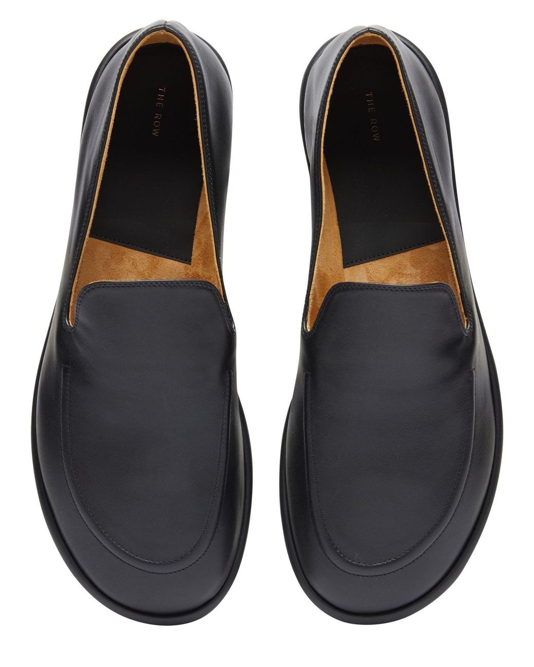 The Row Black Flat Loafers