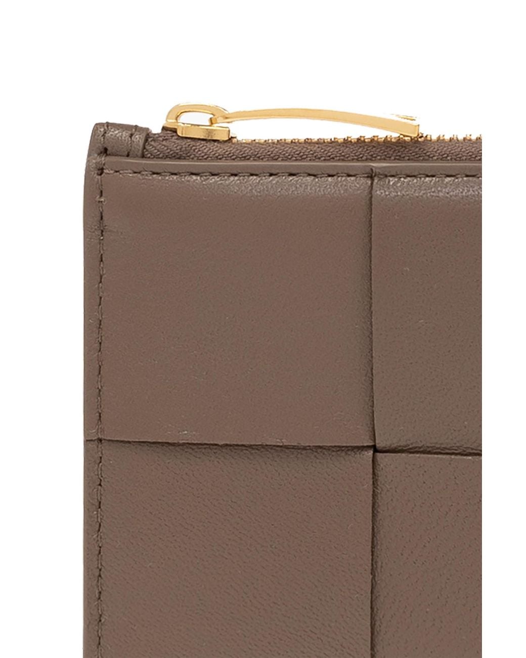 Bottega Veneta Brown Intreccio Zipped Wallet