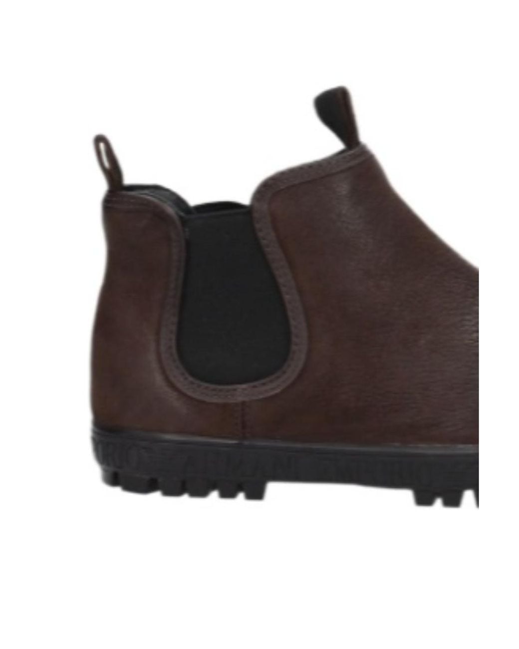 Emporio Armani Brown Logo Ankle Boots for men