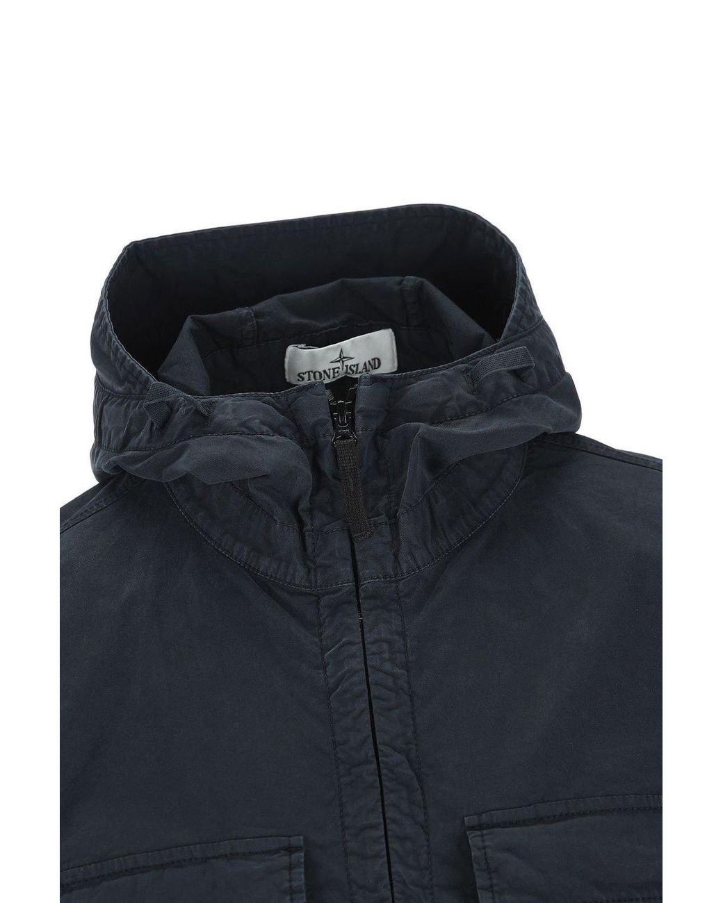 Stone Island Blue Windproof Hooded Jacket for men
