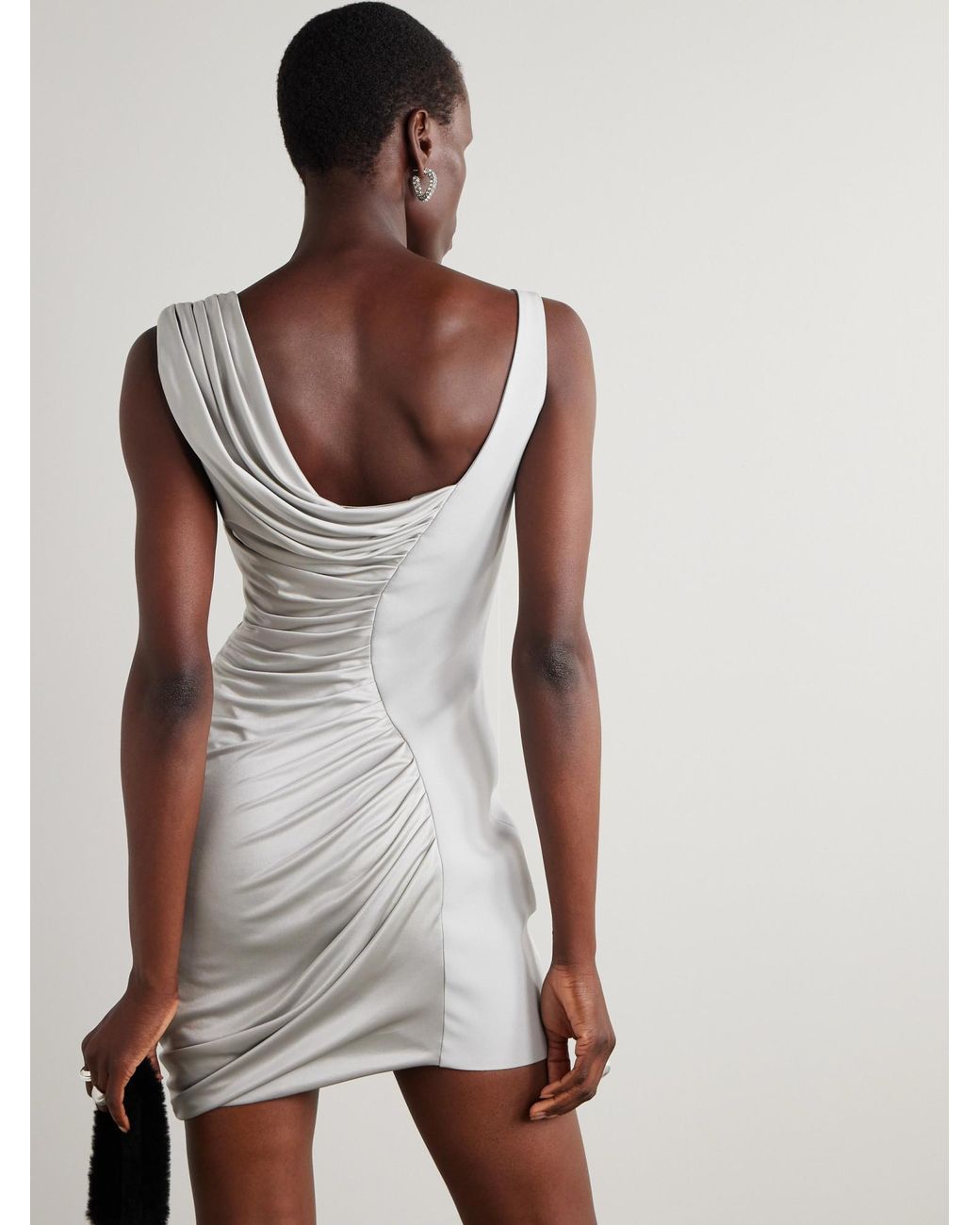 Versace Multicolor Ruched Sleeveless Dress