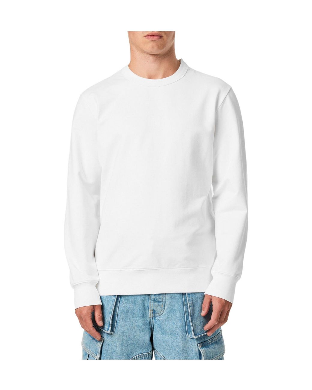 C P Company White Logo Sweatshirt for men