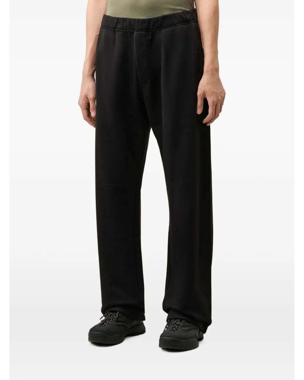 C P Company Black Logo-Embroidered Track Pants for men