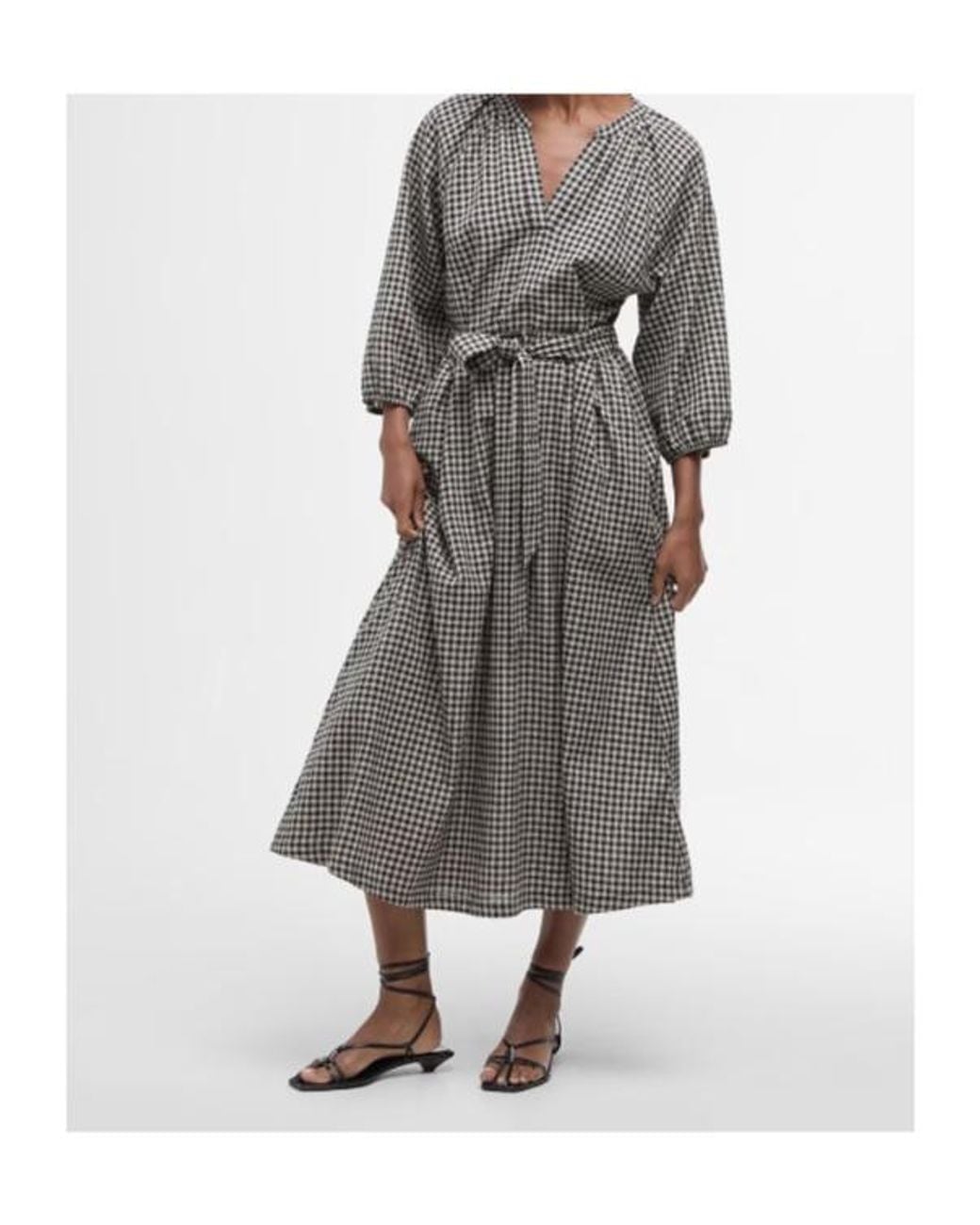 Barbour Gray Long Sleeve Dress