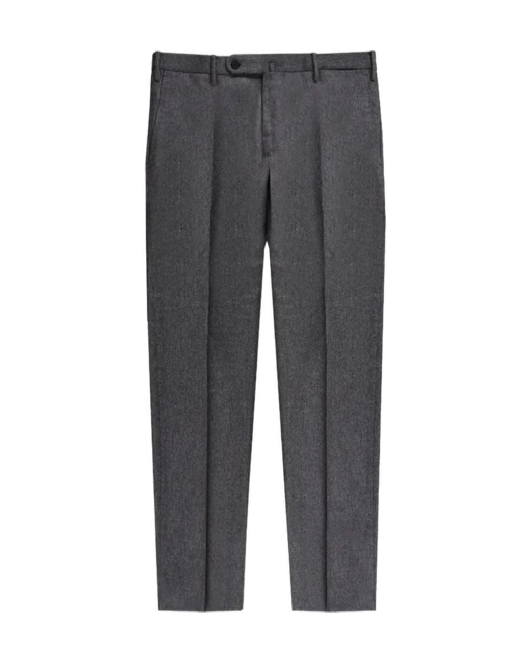 Incotex Gray Pressed-Pleat Wool Trousers for men