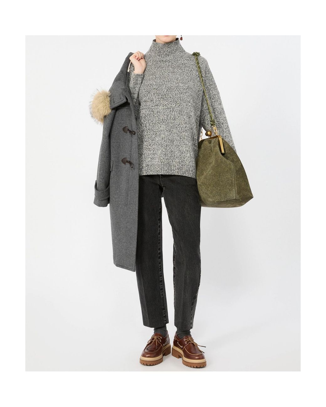 Weekend by Maxmara Gray Borgia Turtleneck Knitted Jumper