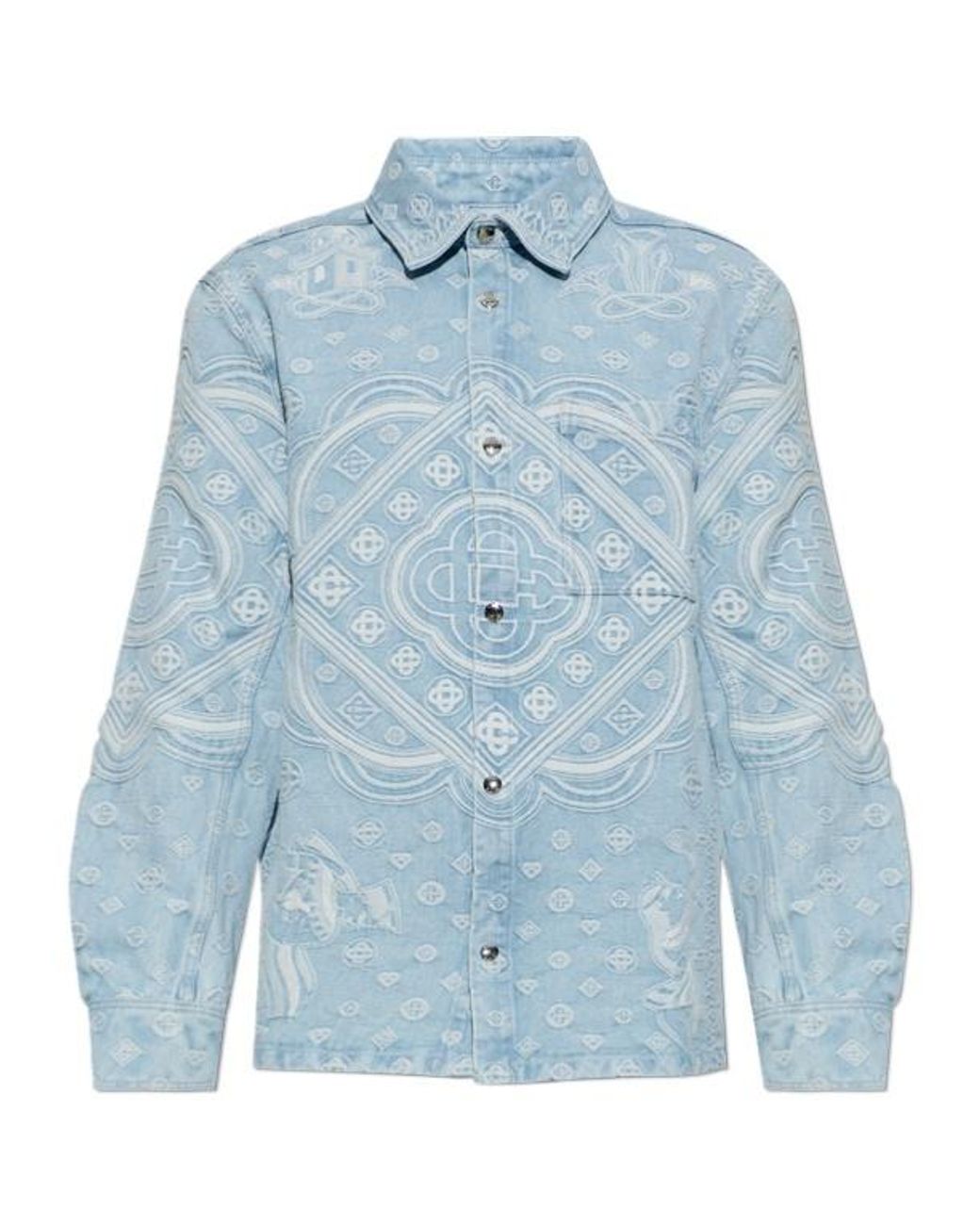 Casablanca Blue Long-Sleeved Shirt for men