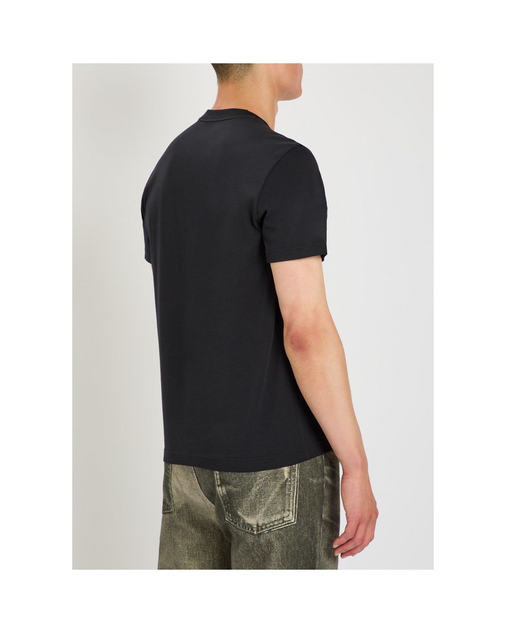 Moncler Black Cotton T-Shirt for men