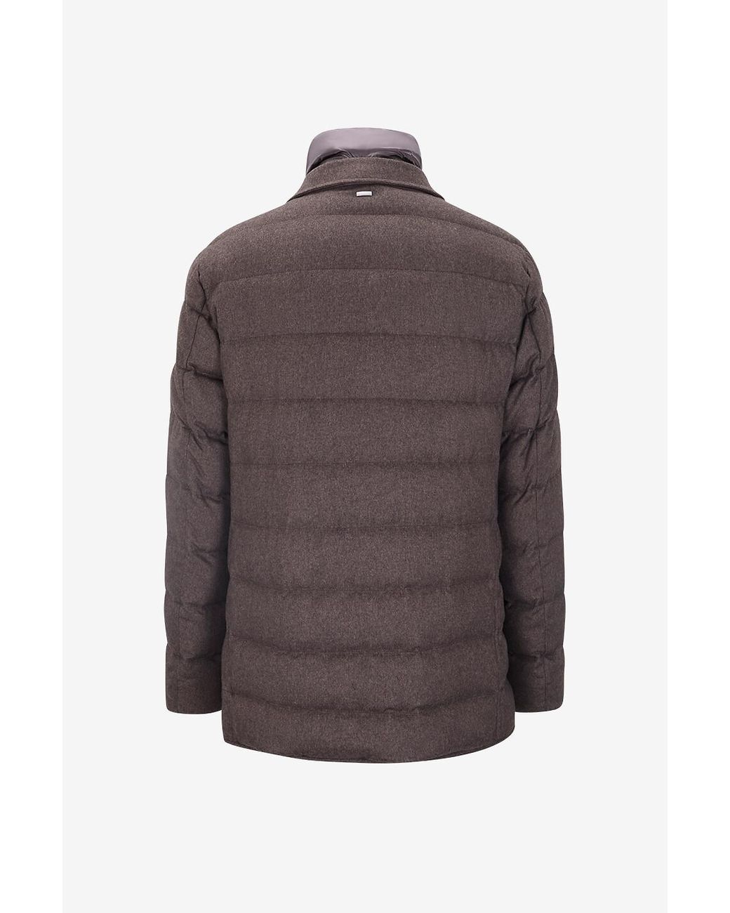 Herno Brown Quilted Long-Sleeve Padded Jacket for men